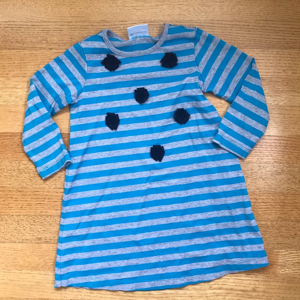 Hanna Andersson Striped Dress With Floral Embellishments 4